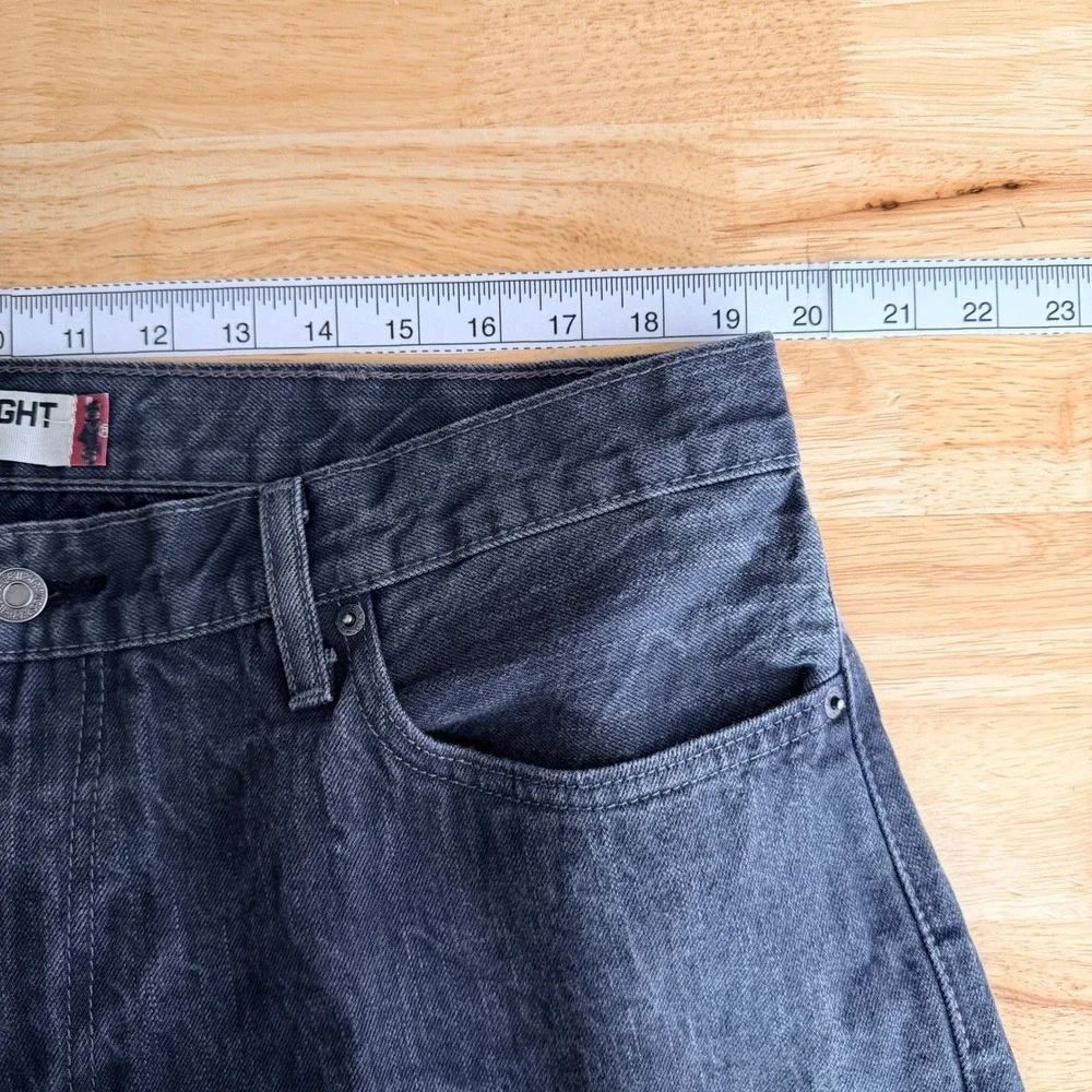 Levi's 514 Slim Straight Jeans Mens Actual 38x30 Gray Marbled Crinkle Wash Denim